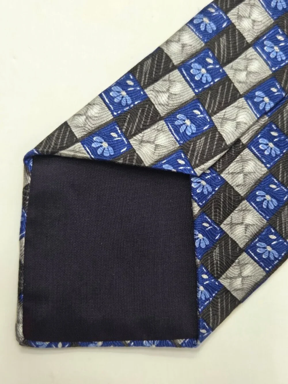 Barrington Mens 100 Percent Silk Tie 58 Inch Blue Gray Geometric Floral